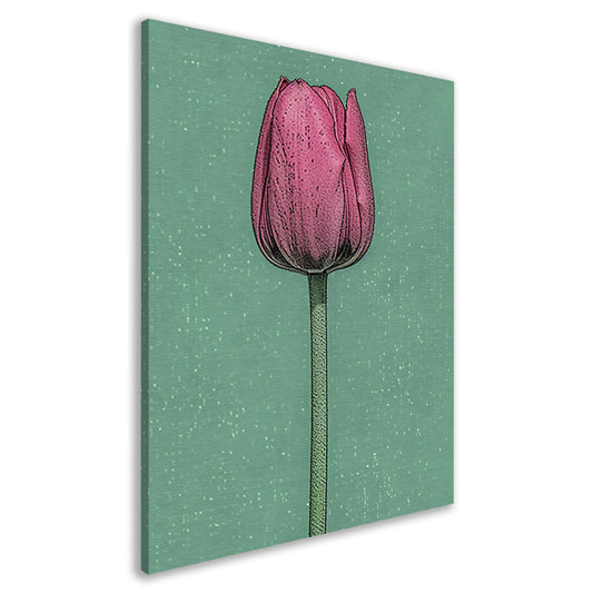 Prachtige pop-art schilderij van een tulp canvas