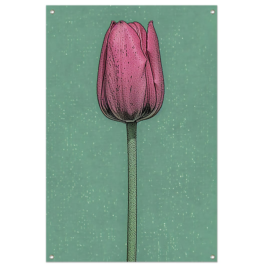 Prachtige pop-art schilderij van een tulp tuinposter