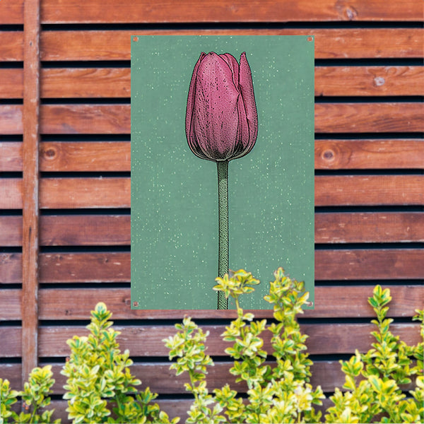 Prachtige pop-art schilderij van een tulp tuinposter