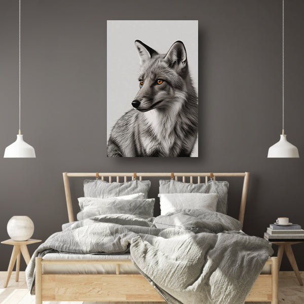 De mysterieuze blik van een wilde vos canvas