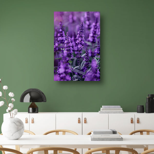 Close-up van paarse lavendel in bloei poster