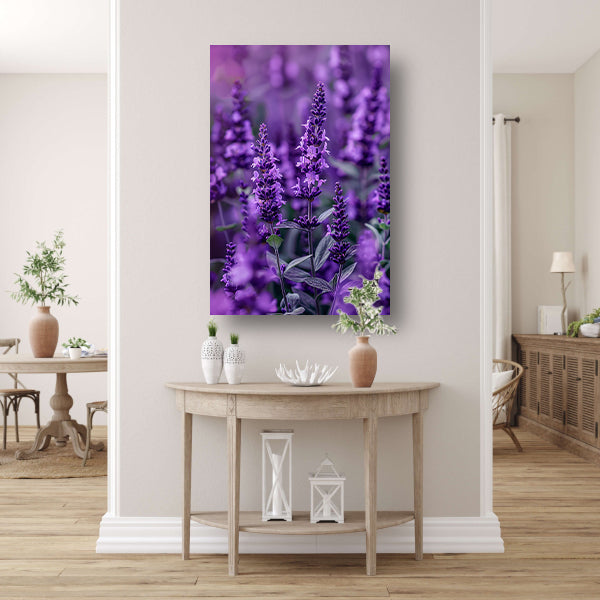 Close-up van paarse lavendel in bloei poster