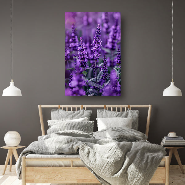 Close-up van paarse lavendel in bloei poster