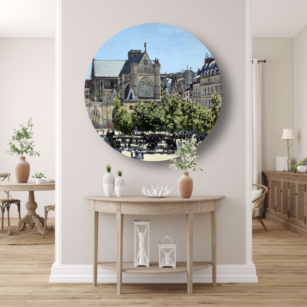 Saint-Germain-lAuxerrois in Parijs - Claude Monet aluminium muurcirkel