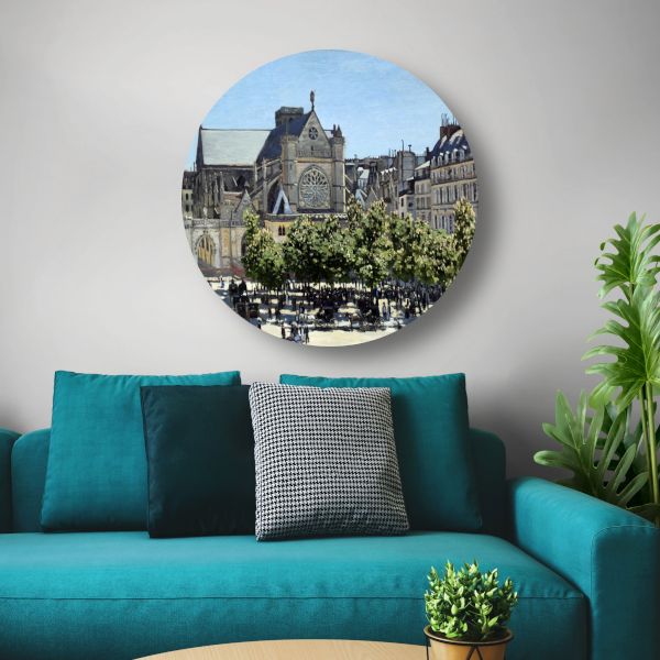 Saint-Germain-lAuxerrois in Parijs - Claude Monet aluminium muurcirkel