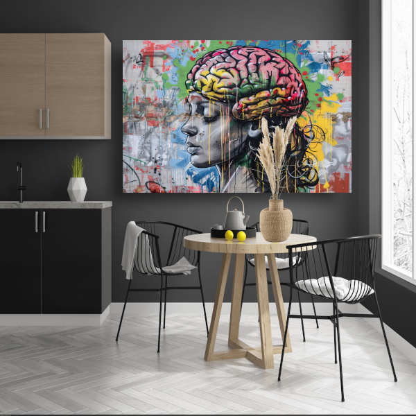 Kleurrijke verbeelding van de menselijke geest canvas
