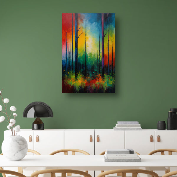 Abstracte Impressionistische Boslandschap Kunst canvas