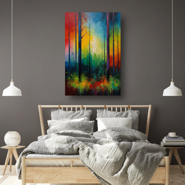 Abstracte Impressionistische Boslandschap Kunst canvas