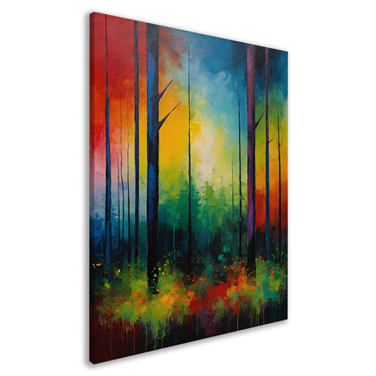 Abstracte Impressionistische Boslandschap Kunst canvas