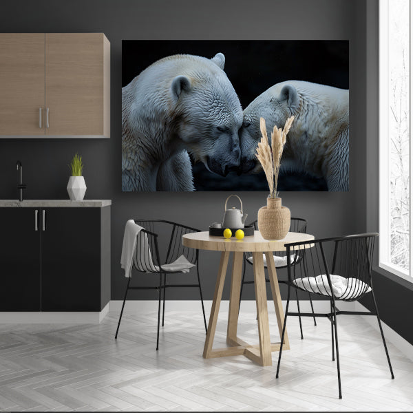 Close-up portret van twee poolberen canvas met baklijst