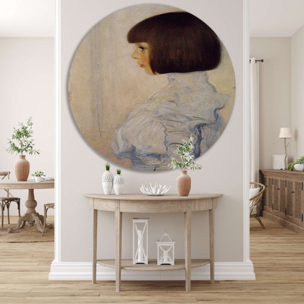 Portret van Helene Klimt - Gustav Klimt aluminium muurcirkel