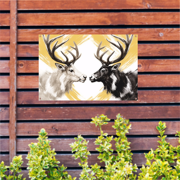 Samenhang Tussen Twee Herten tuinposter