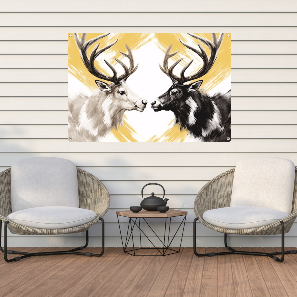 Samenhang Tussen Twee Herten tuinposter