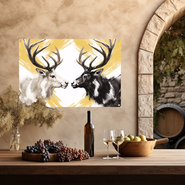 Samenhang Tussen Twee Herten tuinposter