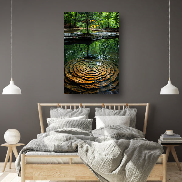 Natuurlijke Spiegeling in het Bos canvas