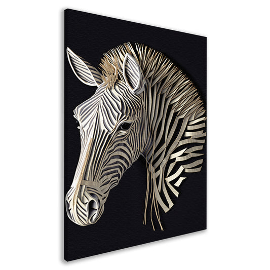 Abstracte zebra, Zwart-wit kunst canvas