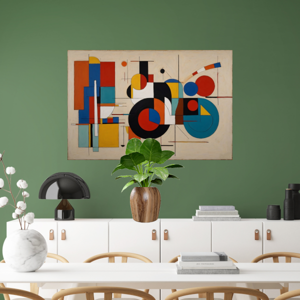 Dynamische Abstractie van Geometrische Kleuren poster