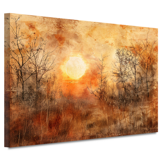 Stille zonsondergang in sepia tonen canvas