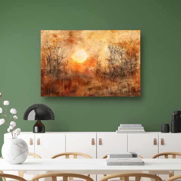 Stille zonsondergang in sepia tonen poster