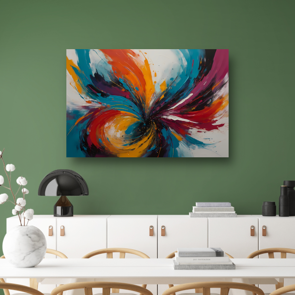 Dynamische Dans van Abstracte Kleuren canvas met baklijst