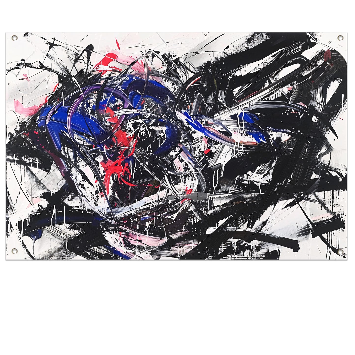 Dynamisch abstract kunstwerk met levendige kleuren tuinposter