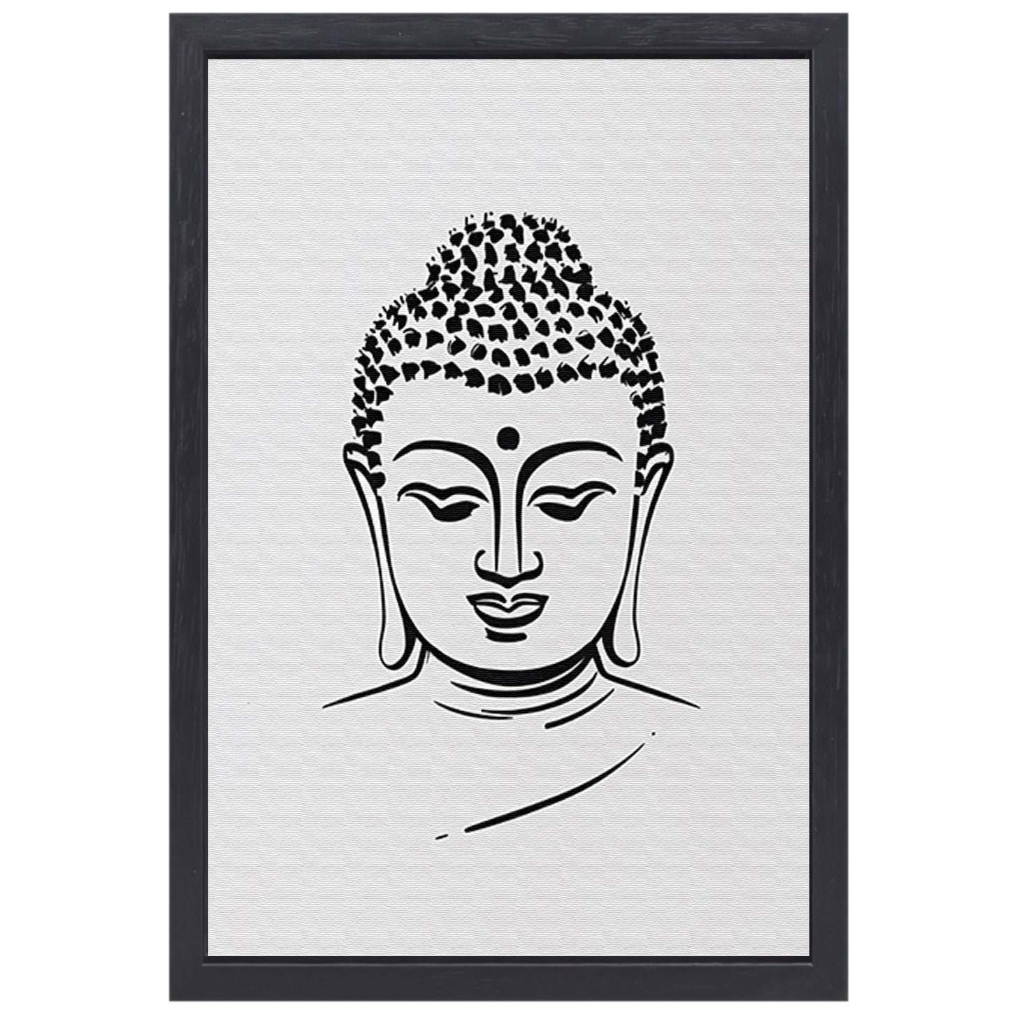 Zen Boeddha Minimalistisch Lijntekening Portret canvas met baklijst