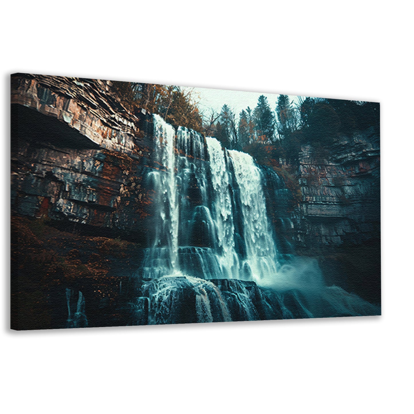 Majestueuze waterval in ruige natuur canvas