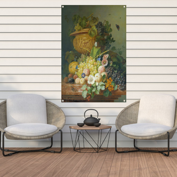 Stilleven met bloemen en vruchten - Eelke Jelles Eelkema tuinposter