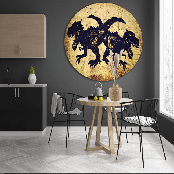 Dinosauriërs in de Nacht forex muurcirkel