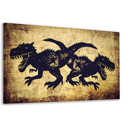 Dinosauriërs in de Nacht canvas