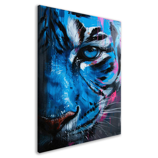 Levendige abstracte tijger in graffiti stijl canvas