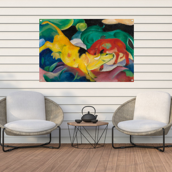Koeien Rood Groen Geel - Franz Marc tuinposter