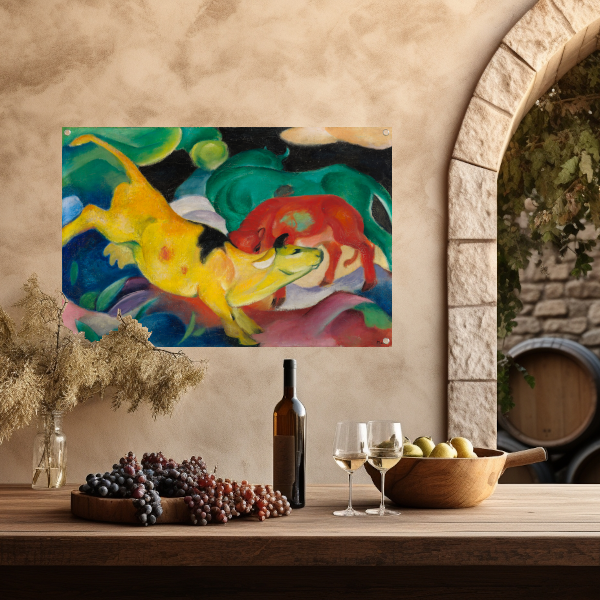 Koeien Rood Groen Geel - Franz Marc tuinposter
