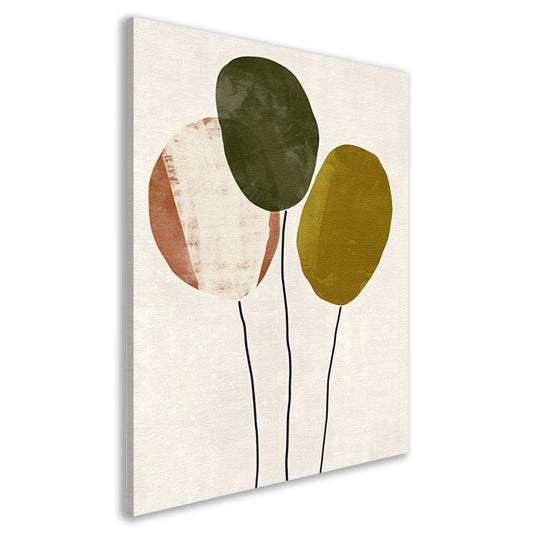 Minimalistisch Abstract Kunstwerk met Drie Ballonnen canvas