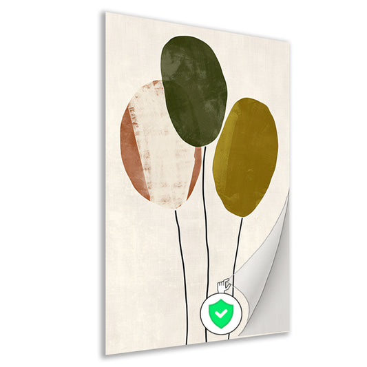 Minimalistisch Abstract Kunstwerk met Drie Ballonnen poster