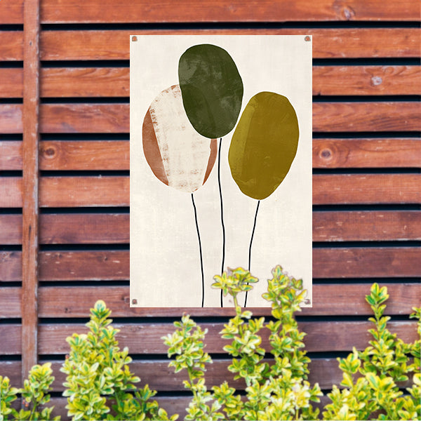Minimalistisch Abstract Kunstwerk met Drie Ballonnen tuinposter