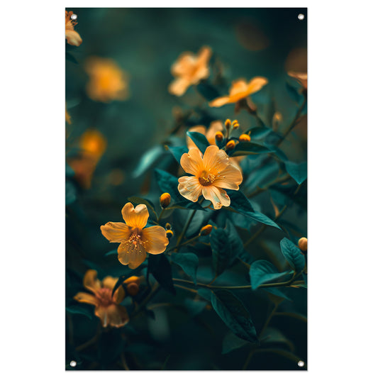 Gele bloemen in bloei tuinposter