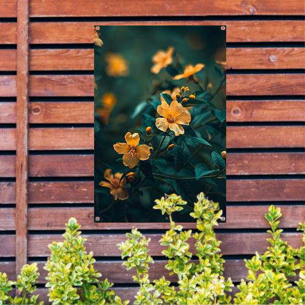 Gele bloemen in bloei tuinposter