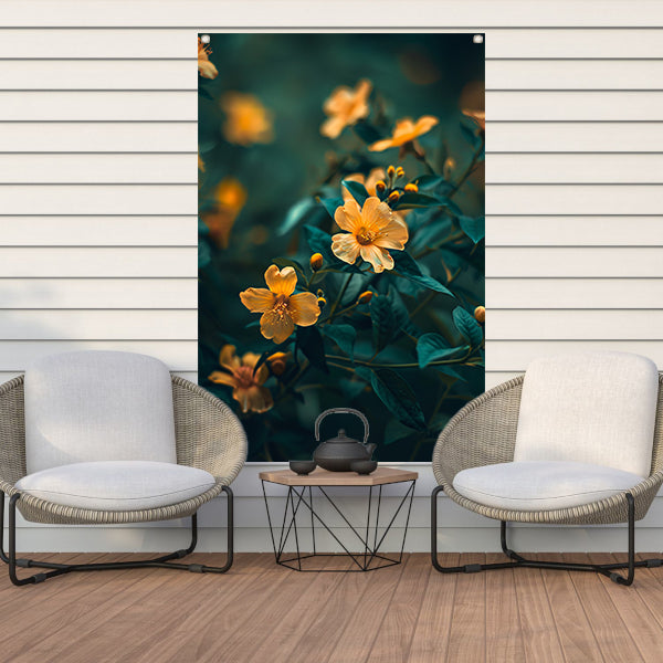 Gele bloemen in bloei tuinposter