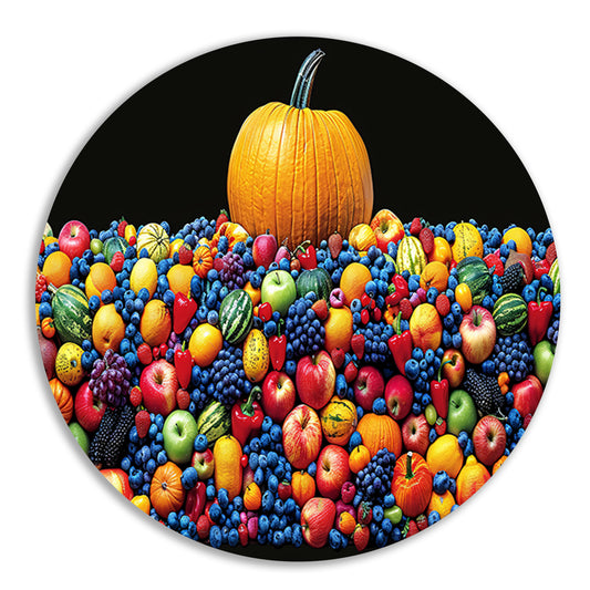 Kleurrijk stilleven met pompoen forex muurcirkel