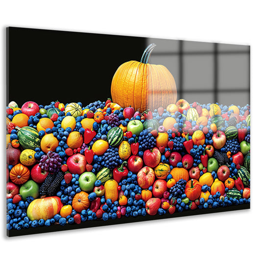 Kleurrijk stilleven met pompoen acrylglas