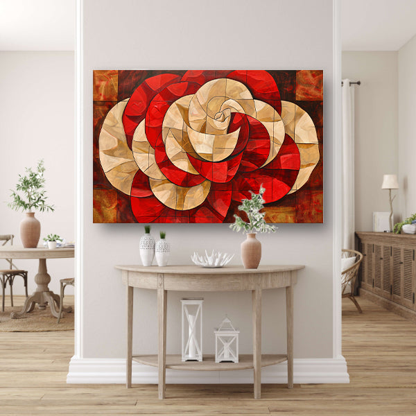 Moderne abstracte bloem in kleurrijk ontwerp acrylglas