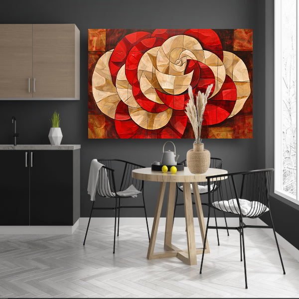 Moderne abstracte bloem in kleurrijk ontwerp acrylglas