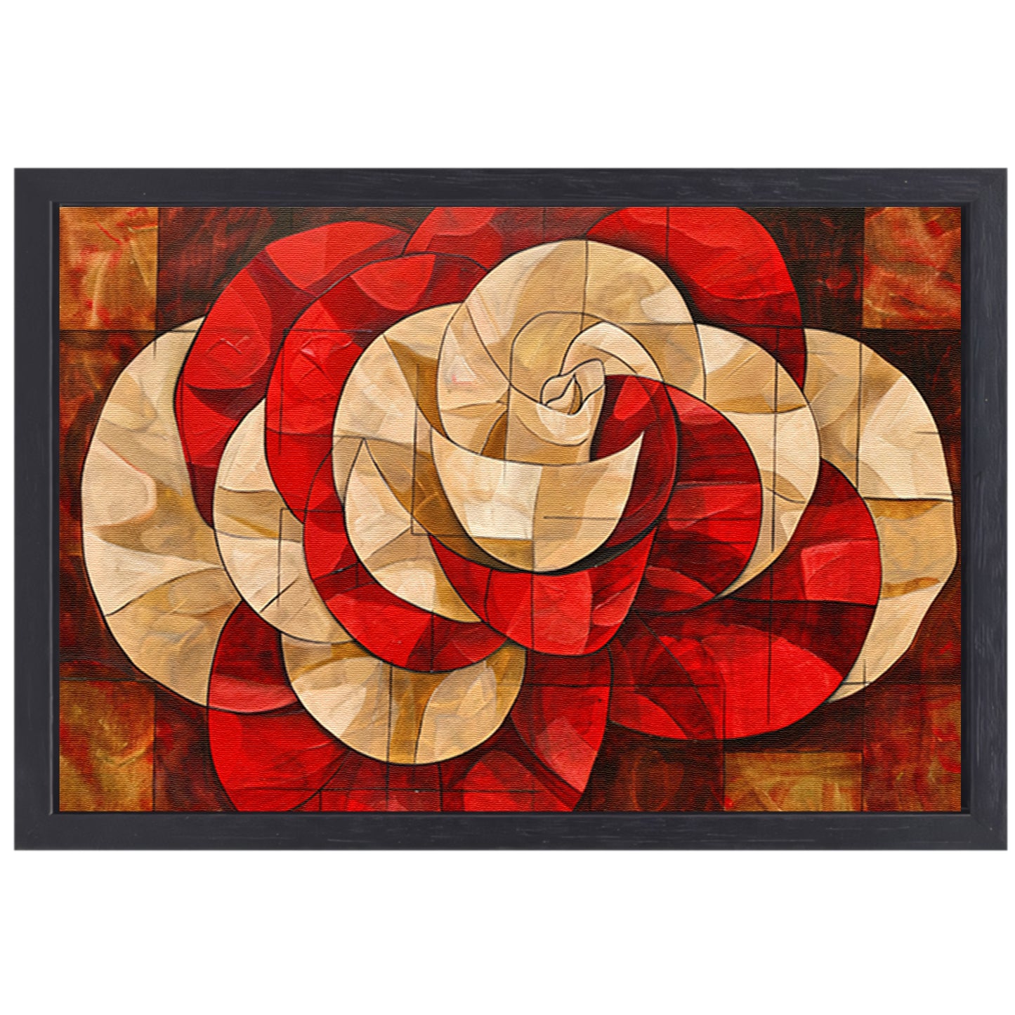 Moderne abstracte bloem in kleurrijk ontwerp canvas met baklijst