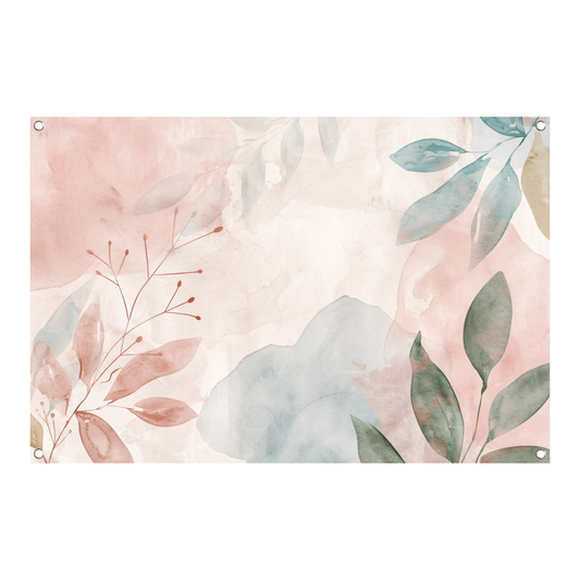Abstract Aquarel Ontwerp met Bladeren en Bloemen tuinposter