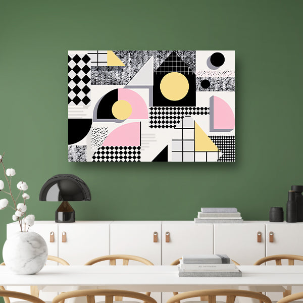 Abstracte geometrische vormen met pasteltinten poster