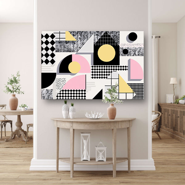 Abstracte geometrische vormen met pasteltinten poster