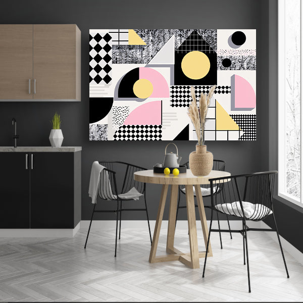 Abstracte geometrische vormen met pasteltinten poster