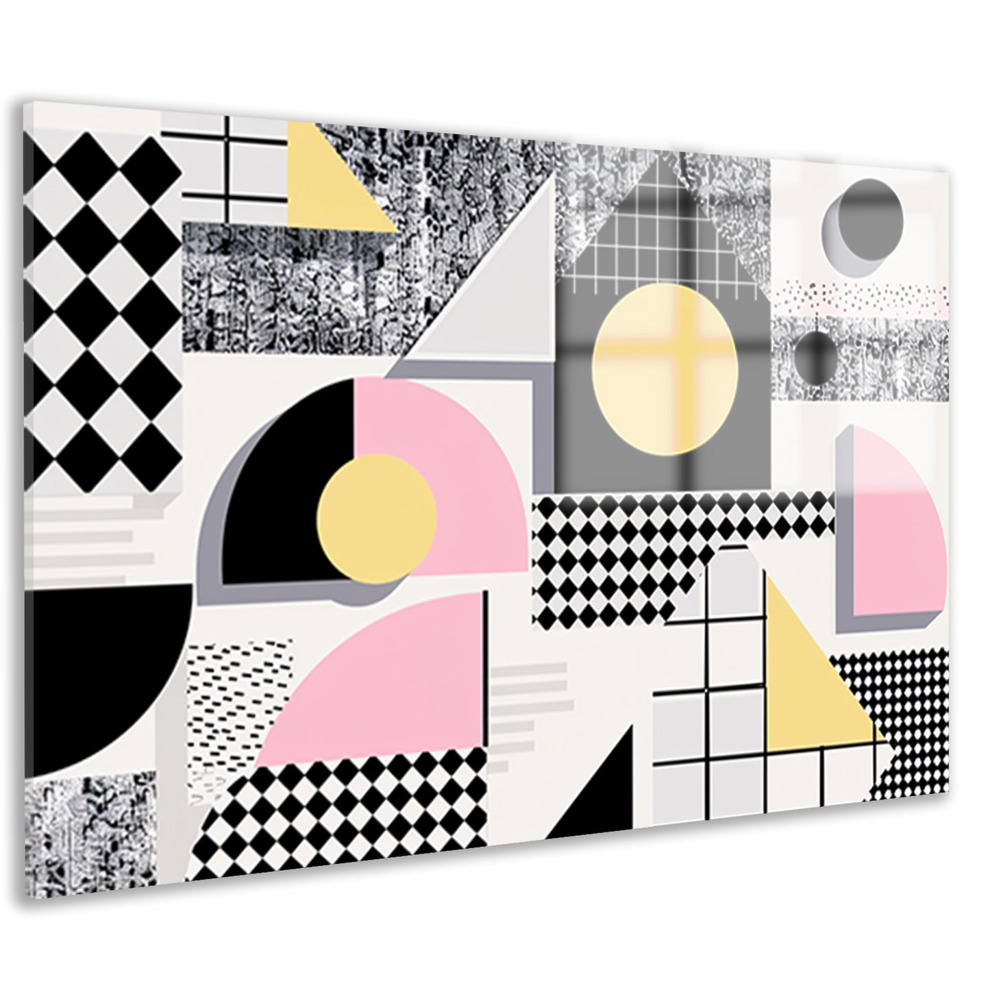 Abstracte geometrische vormen met pasteltinten acrylglas