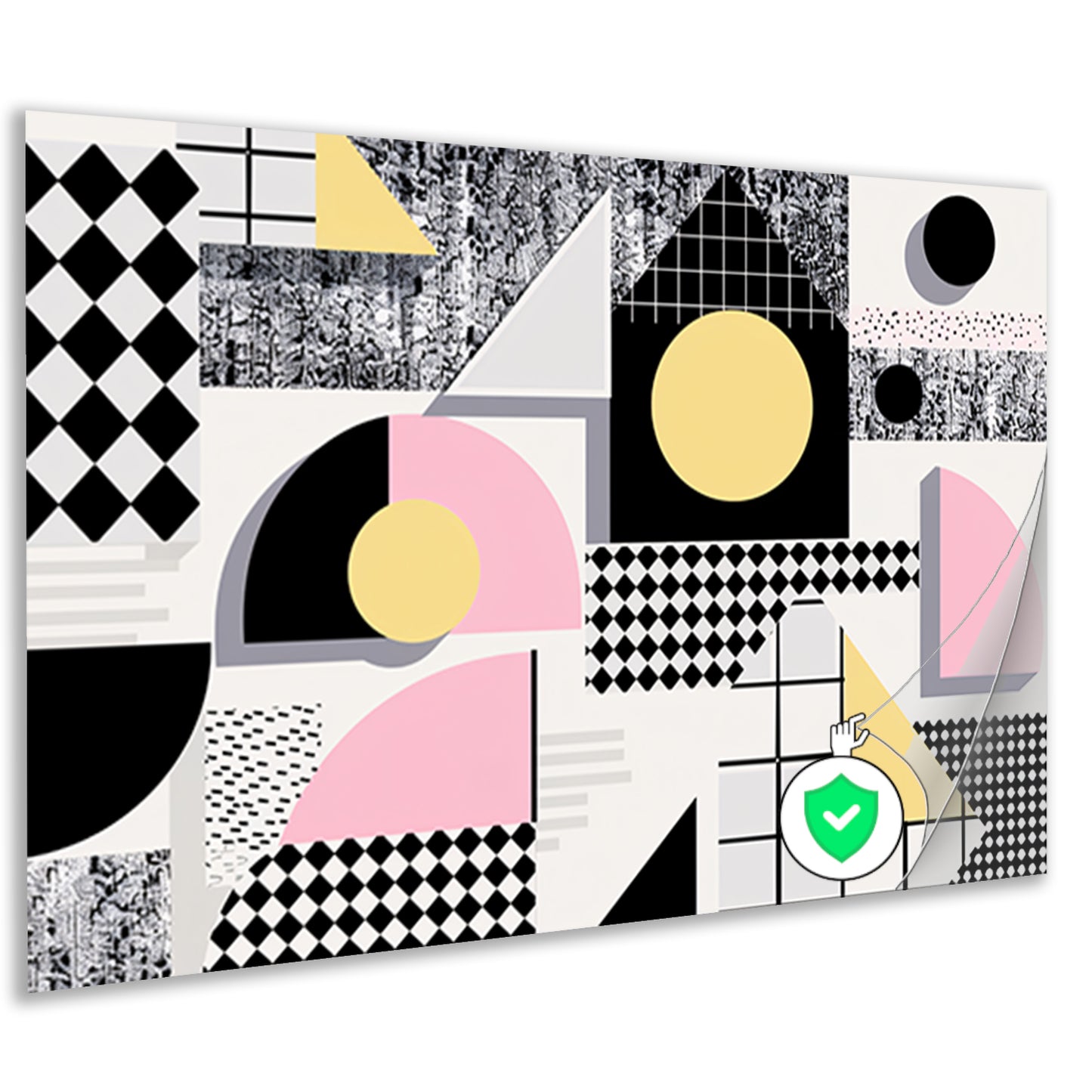 Abstracte geometrische vormen met pasteltinten poster
